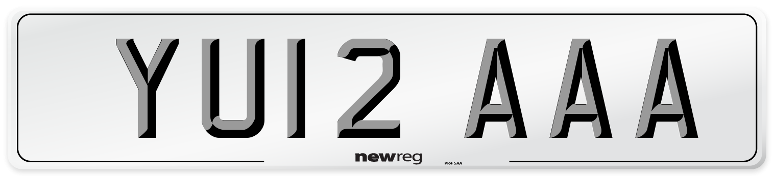 YU12 AAA Number Plate from New Reg